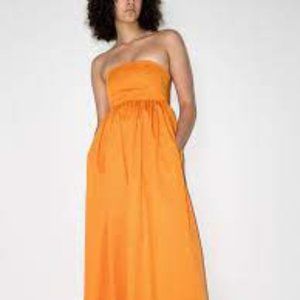 Tibi Eco Poplin Strapless Cocoon Dress